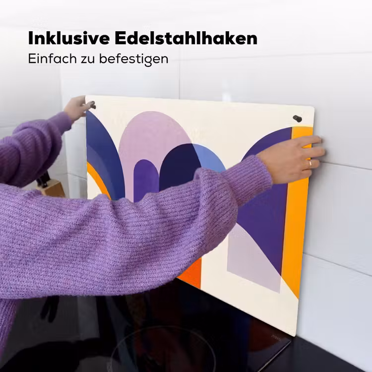 Vormen - Abstract - Grafisch - Oranje Inductie beschemer met haakjes klein -ky-ophangen-de