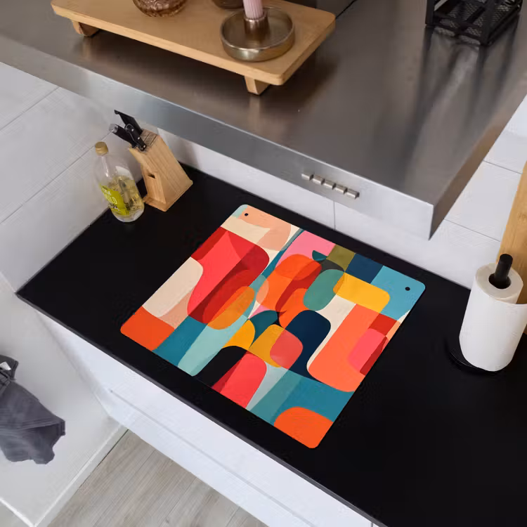 Vormen - Kleurrijk - Abstract - Vlakken Inductie beschemer met haakjes middel -sfeer1
