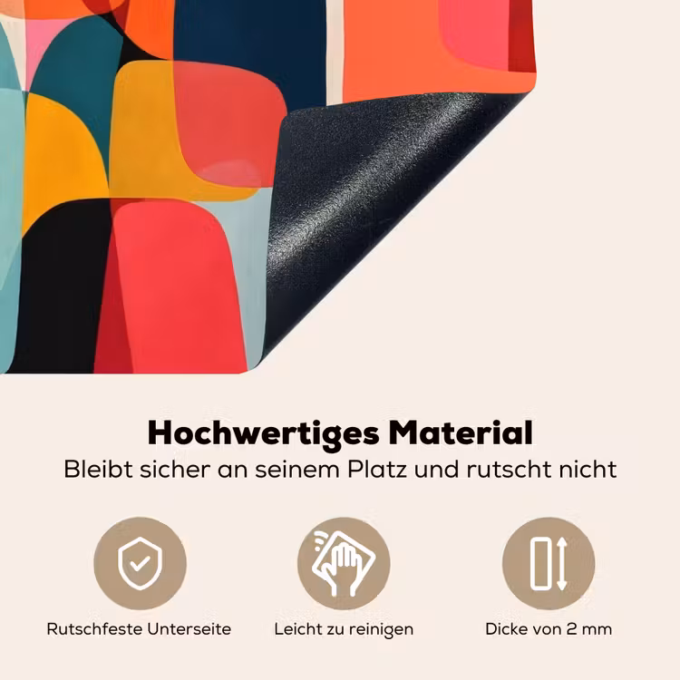 Vormen - Kleurrijk - Abstract - Vlakken Inductie beschemer met haakjes middel -ky-onderkant-de