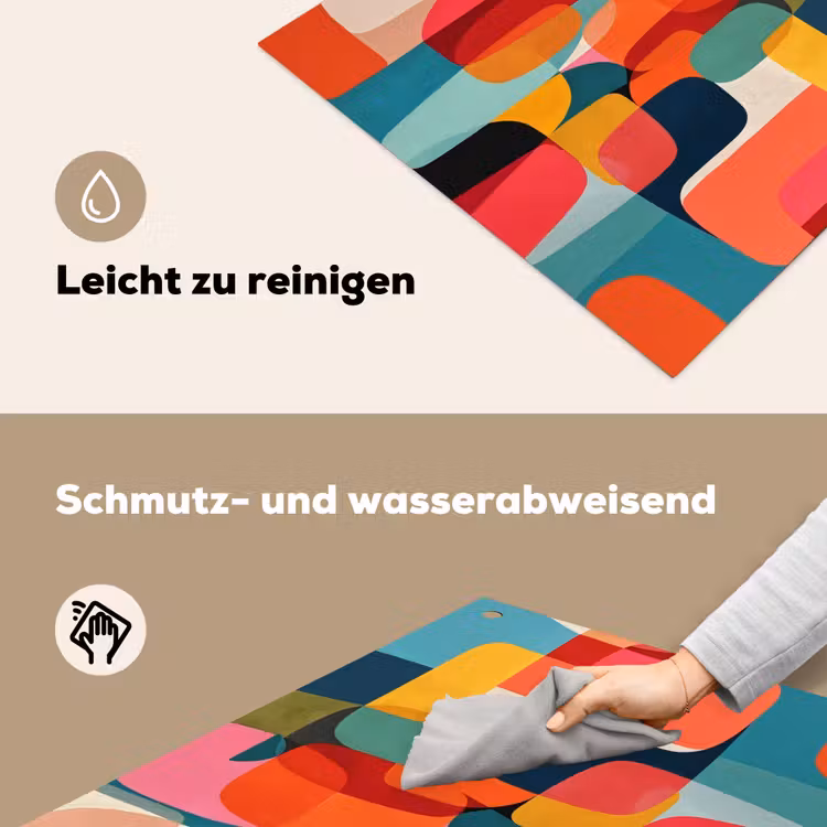 Vormen - Kleurrijk - Abstract - Vlakken Inductie beschemer met haakjes middel -ky-schoon-de