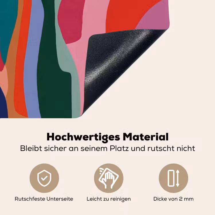 Vormen - Bochten - Kleurrijk - Abstract Inductie beschemer met haakjes middel -ky-onderkant-de