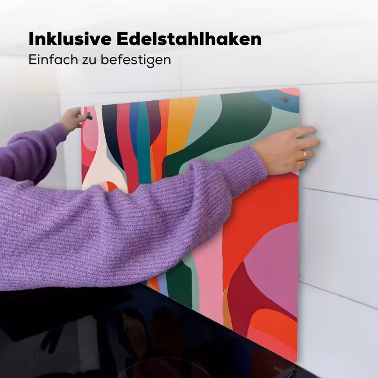 Vormen - Bochten - Kleurrijk - Abstract Inductie beschemer met haakjes middel -ky-ophangen-de