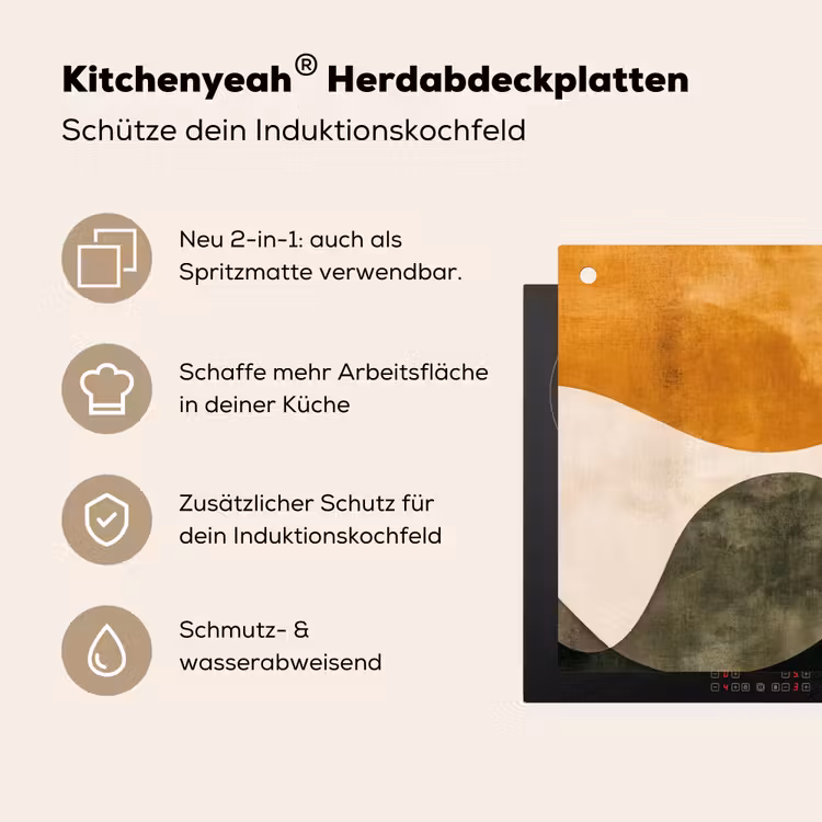 Vormen - Okergeel - Abstract Inductie beschemer met haakjes klein -ky-usp-de