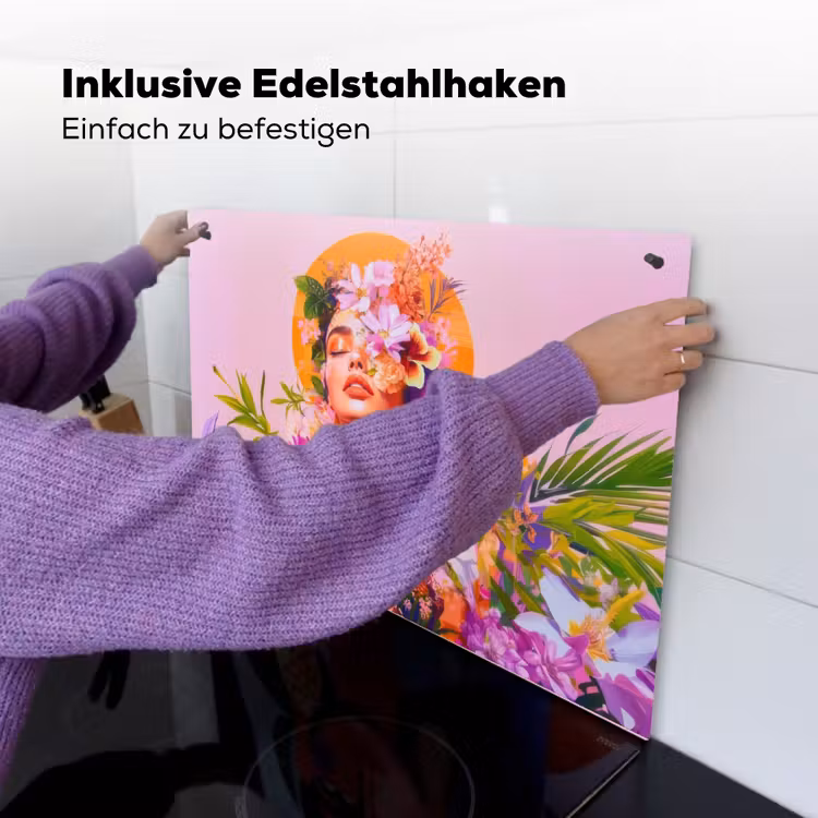 Vrouw - Abstract - Cirkel - Bloemen Inductie beschemer met haakjes klein -ky-ophangen-de