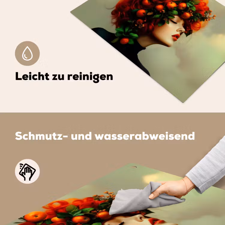 Vrouw - Appels - Rood - Bladeren Inductie beschemer met haakjes klein -ky-schoon-de