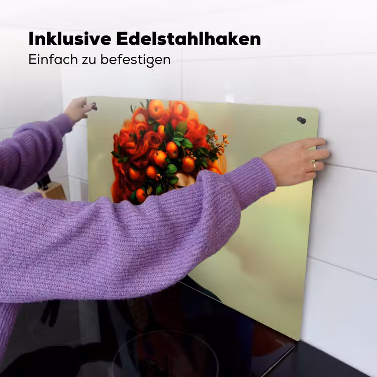 Vrouw - Appels - Rood - Bladeren Inductie beschemer met haakjes klein -ky-ophangen-de