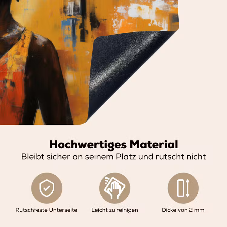 Vrouw - Ogen - Penseelstreken - Geel Inductie beschemer met haakjes klein -ky-onderkant-de
