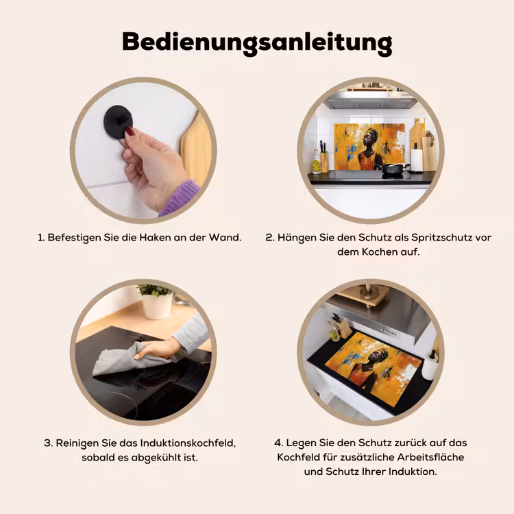 Vrouw - Ogen - Penseelstreken - Geel Inductie beschemer met haakjes klein -ky-gebruik-de
