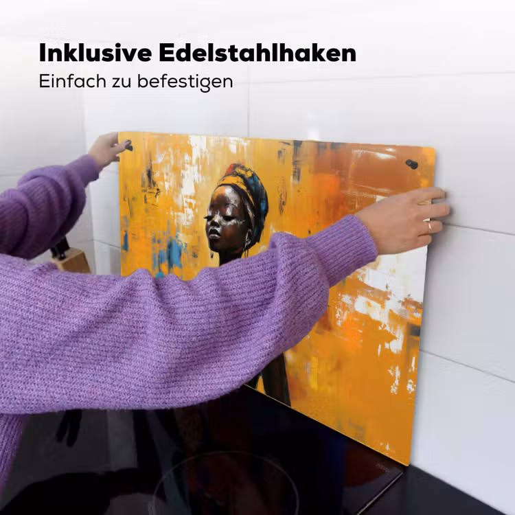 Vrouw - Ogen - Penseelstreken - Geel Inductie beschemer met haakjes klein -ky-ophangen-de