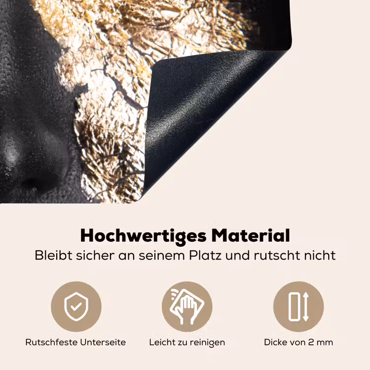 Vrouw - Bladgoud - Zwart - Goud - Luxe Inductie beschemer met haakjes klein -ky-onderkant-de