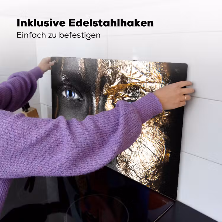 Vrouw - Bladgoud - Zwart - Goud - Luxe Inductie beschemer met haakjes klein -ky-ophangen-de