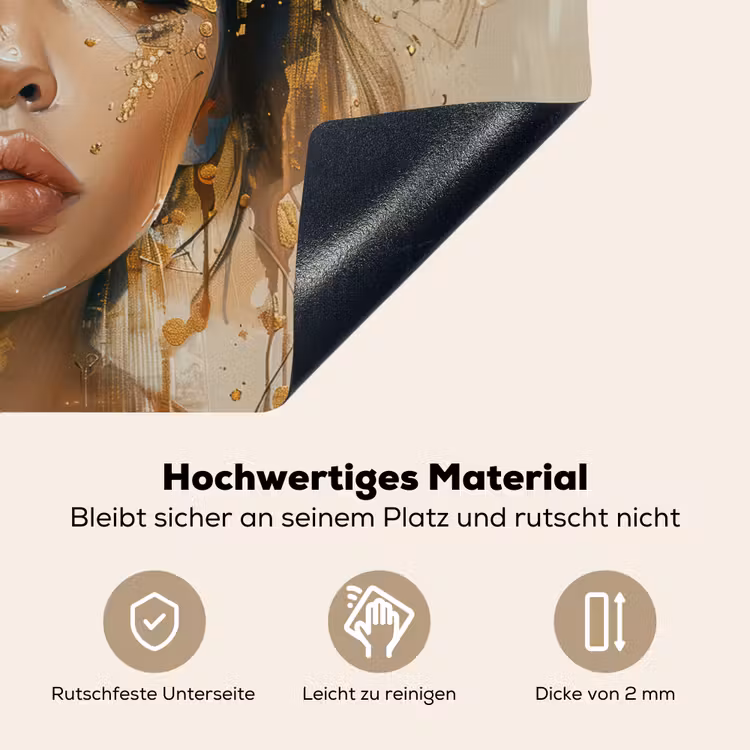 Vrouw - Bloemen - Goud - Portret Inductie beschemer met haakjes klein -ky-onderkant-de