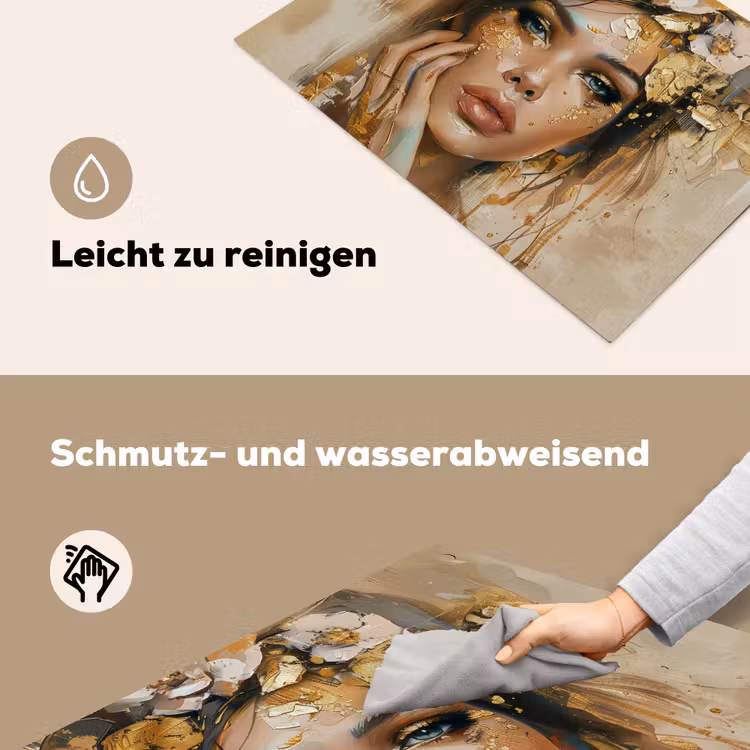 Vrouw - Bloemen - Goud - Portret Inductie beschemer met haakjes klein -ky-schoon-de