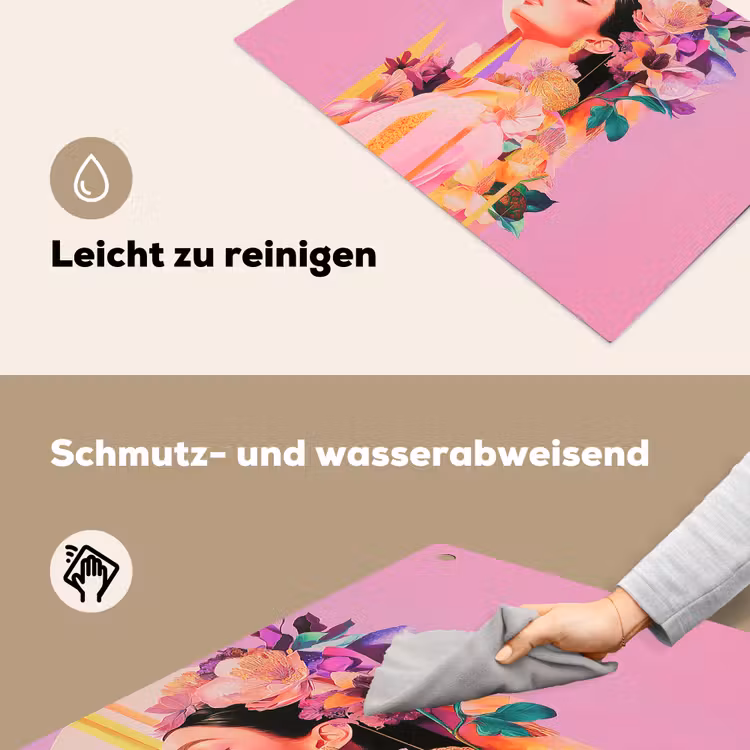 Vrouw - Bloemen - Paars - Abstract Inductie beschemer met haakjes klein -ky-schoon-de