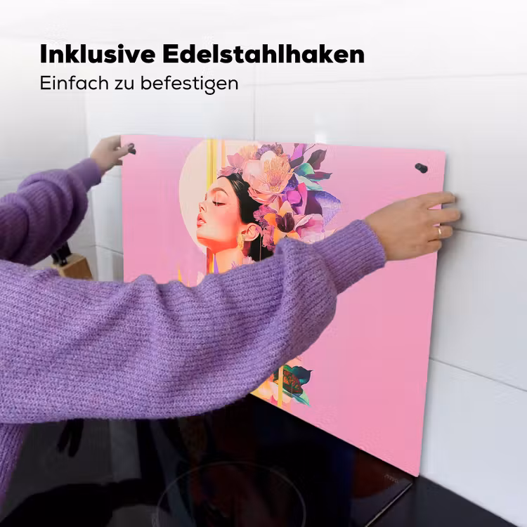 Vrouw - Bloemen - Paars - Abstract Inductie beschemer met haakjes klein -ky-ophangen-de