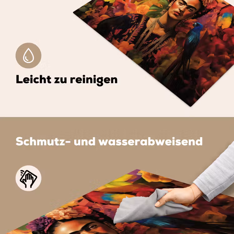 Vrouw - Bloemen - Papegaai - Schilderachtig Inductie beschemer met haakjes klein -ky-schoon-de