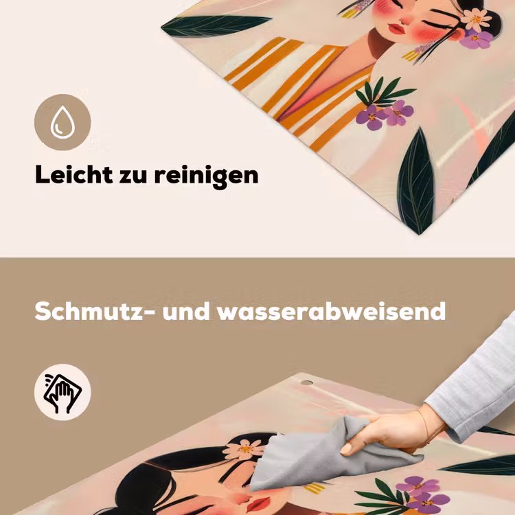 Vrouw - Bloemen - Pastel Inductie beschemer met haakjes middel -ky-schoon-de