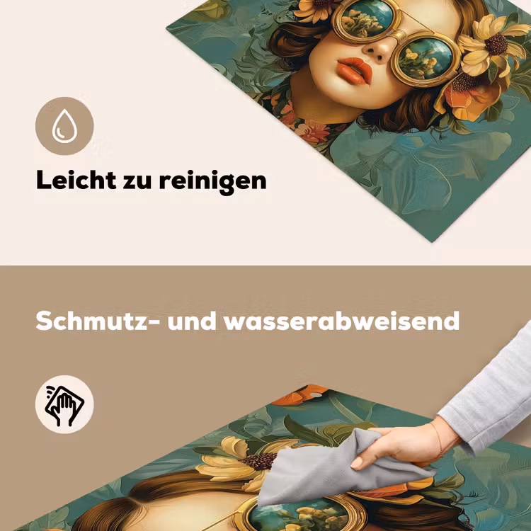 Vrouw - Bloemen - Vlinders - Natuur - Vintage Inductie beschemer met haakjes klein -ky-schoon-de