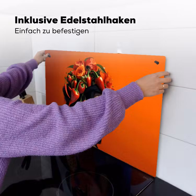 Vrouw - Chilipepers - Pepers - Bloemen Inductie beschemer met haakjes klein -ky-ophangen-de