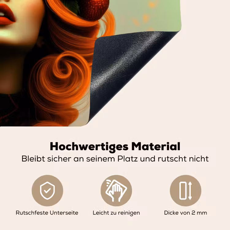 Vrouw - Aardbeien - Kroon Inductie beschemer met haakjes klein -ky-onderkant-de