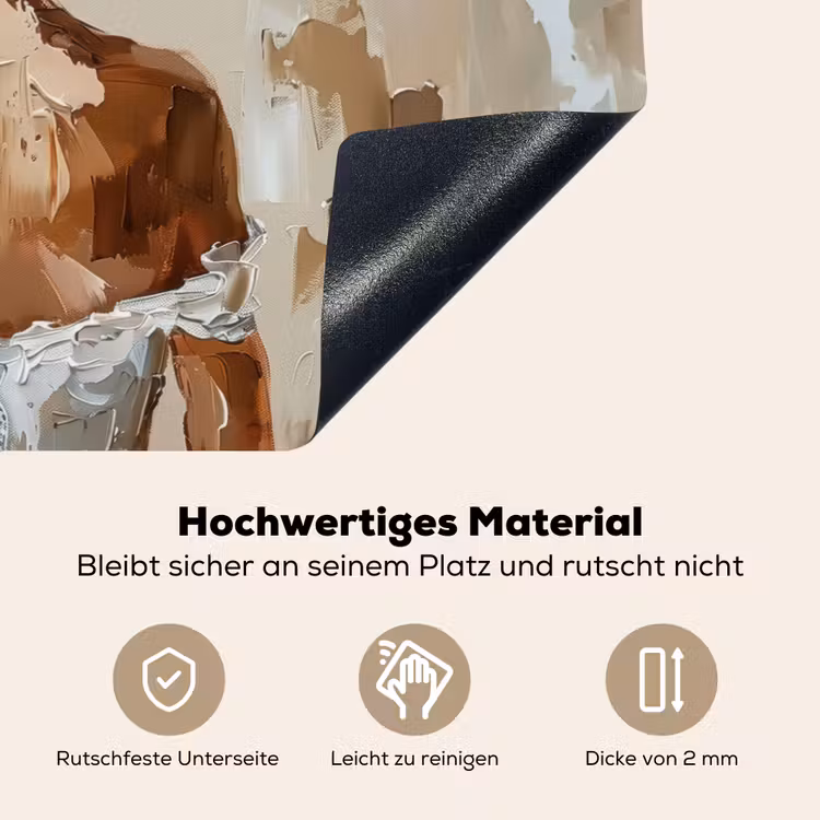 Vrouw - Verf - Abstract - Beige - Modern Inductie beschemer met haakjes klein -ky-onderkant-de
