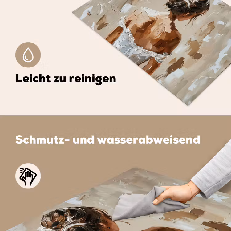 Vrouw - Verf - Abstract - Beige - Modern Inductie beschemer met haakjes klein -ky-schoon-de
