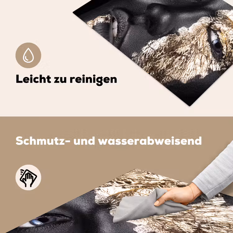 Vrouw - Goud - Zwart - Verf - Luxe Inductie beschemer met haakjes klein -ky-schoon-de