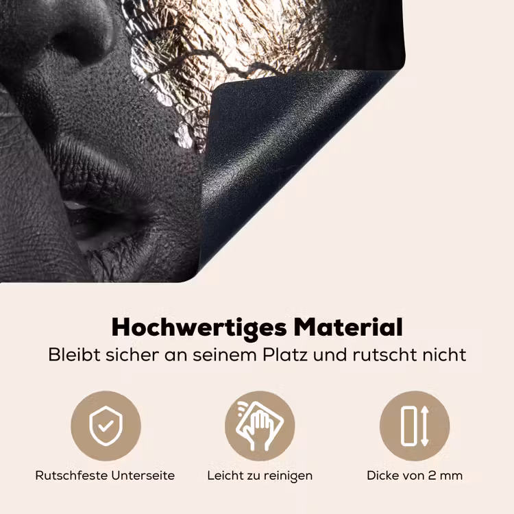 Vrouw - Goud - Zwart - Schmink - Luxe Inductie beschemer met haakjes klein -ky-onderkant-de