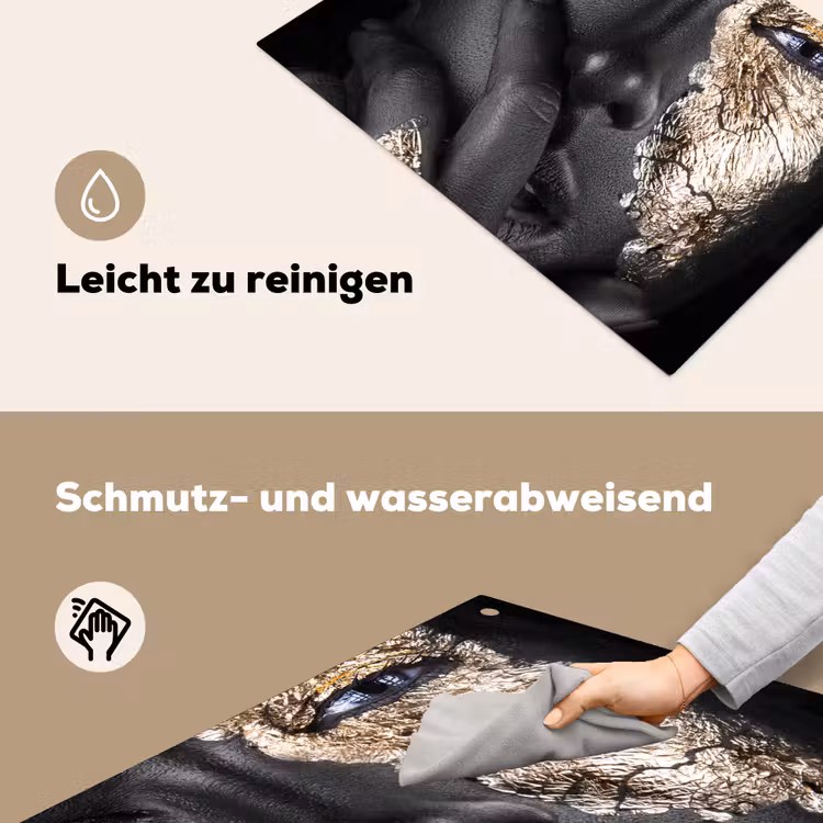 Vrouw - Goud - Zwart - Schmink - Luxe Inductie beschemer met haakjes klein -ky-schoon-de