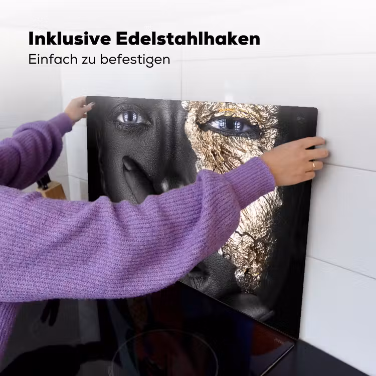 Vrouw - Goud - Zwart - Schmink - Luxe Inductie beschemer met haakjes klein -ky-ophangen-de