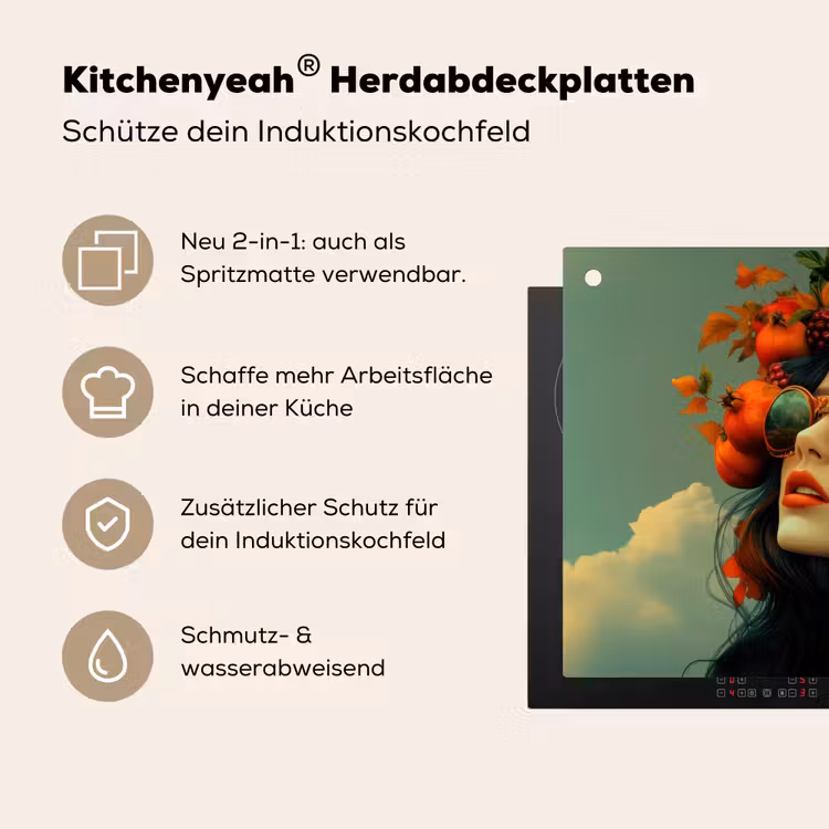 Vrouw - Granaatappel - Herfst - Zonnebril Inductie beschemer met haakjes klein -ky-usp-de