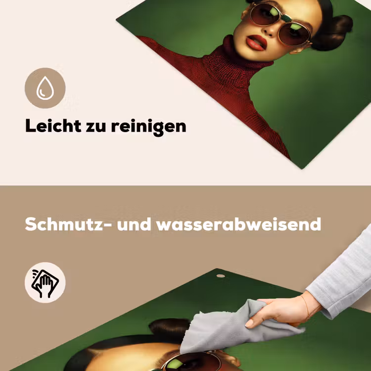 Vrouw - Groen - Bril - Aesthetic - Modern Inductie beschemer met haakjes klein -ky-schoon-de