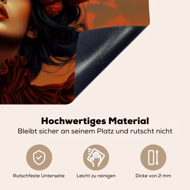 Vrouw - Frambozen - Bladeren Inductie beschemer met haakjes klein -ky-onderkant-de