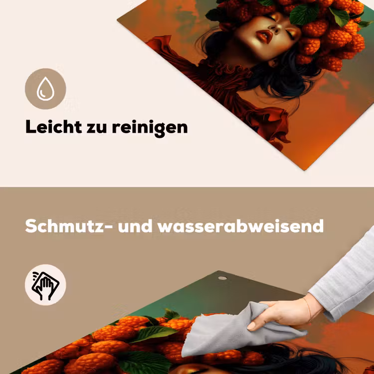 Vrouw - Frambozen - Bladeren Inductie beschemer met haakjes klein -ky-schoon-de