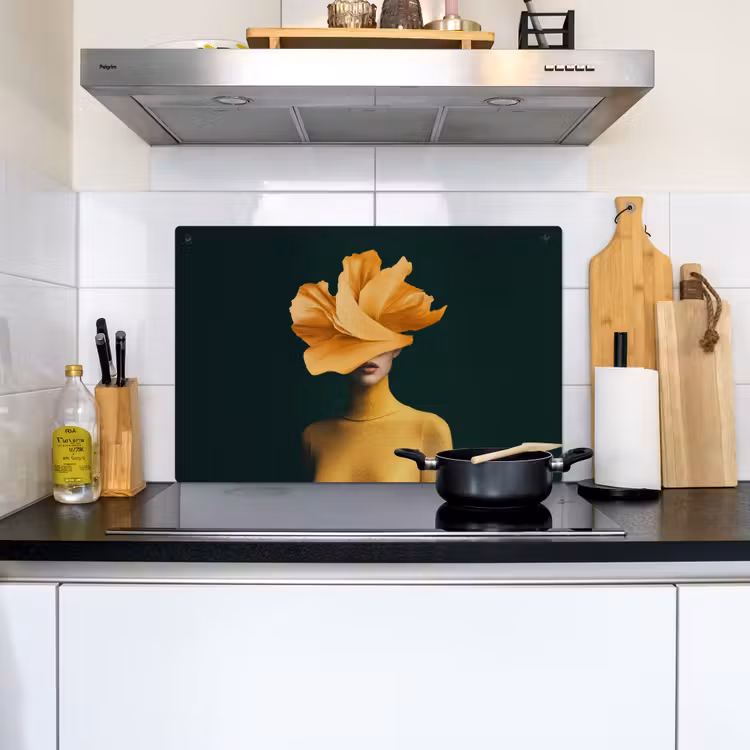 Vrouw - Hoed - Geel Inductie beschemer met haakjes klein -sfeer2