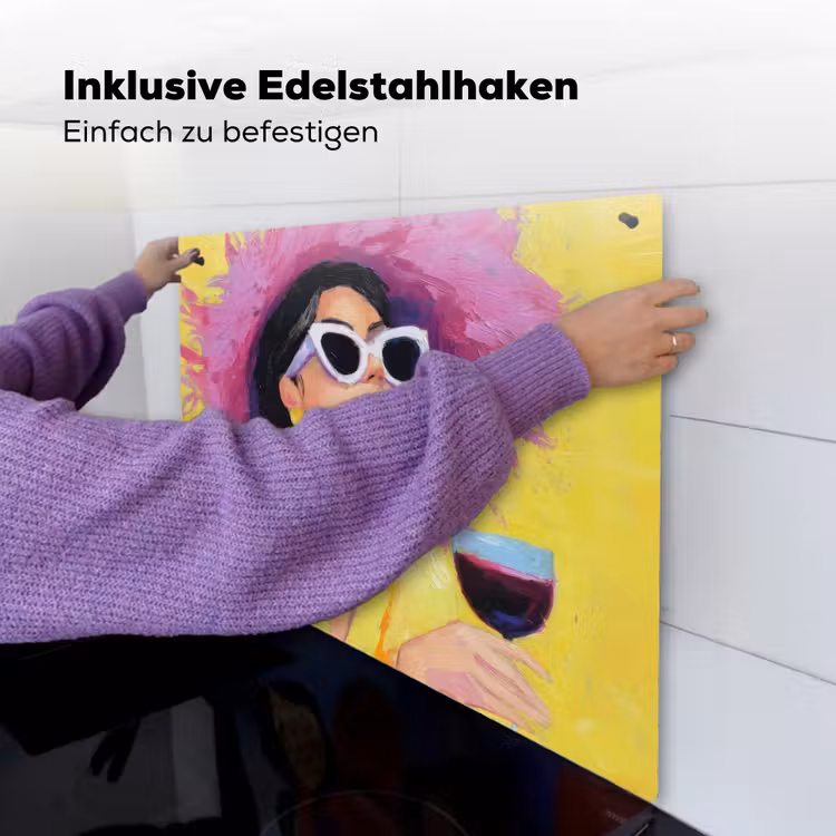 Vrouw - Hoed - Paars - Wijn Inductie beschemer met haakjes middel -ky-ophangen-de