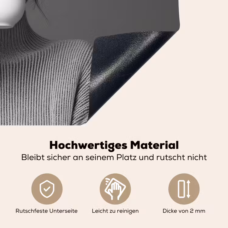 Vrouw - Koffie - Zwart - Wit Inductie beschemer met haakjes klein -ky-onderkant-de