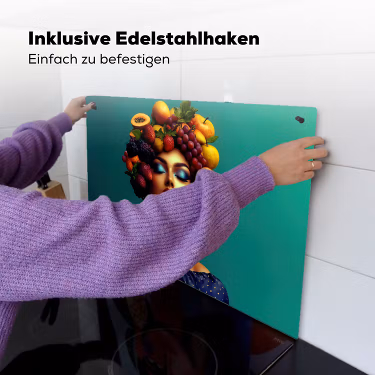 Vrouw - Hoodtooi - Tropisch - Fruit - Druiven Inductie beschemer met haakjes klein -ky-ophangen-de