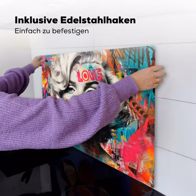 Vrouw - Kauwgom - Graffiti - Neonkleuren Inductie beschemer met haakjes middel -ky-ophangen-de