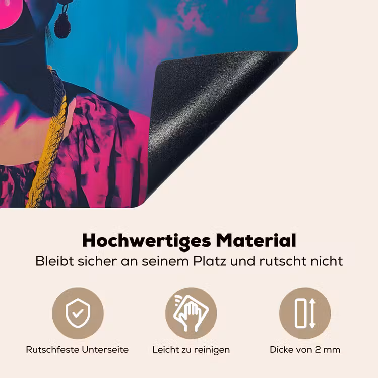 Vrouw - Kauwgom - Zonnebril - Oranje Inductie beschemer met haakjes klein -ky-onderkant-de