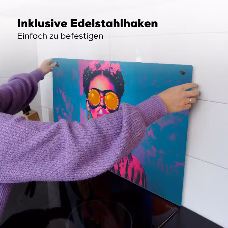 Vrouw - Kauwgom - Zonnebril - Oranje Inductie beschemer met haakjes klein -ky-ophangen-de