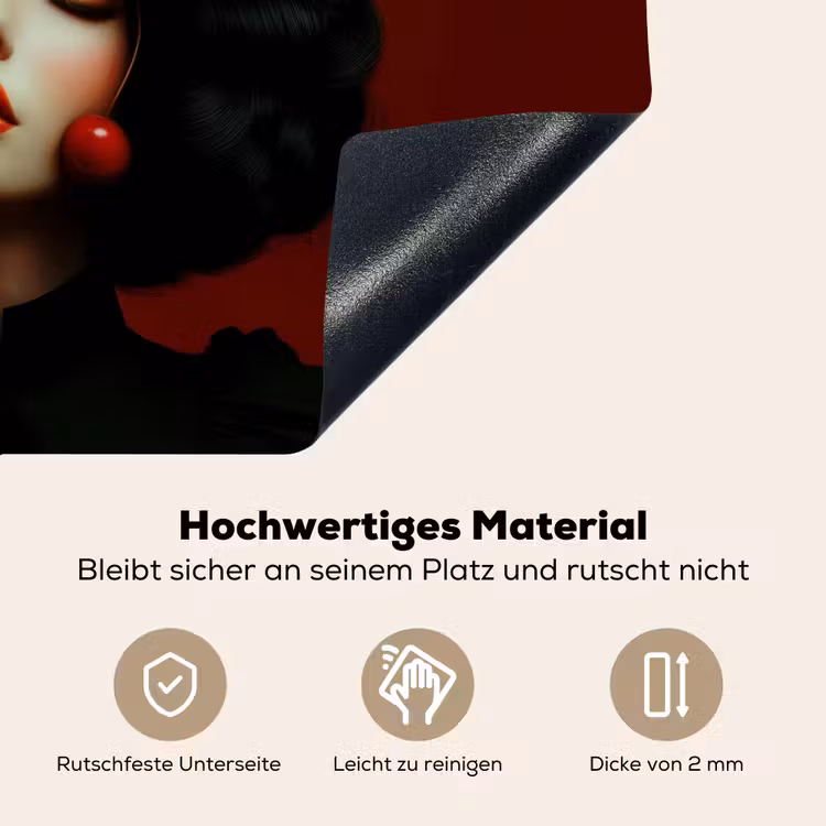 Vrouw - Kersen - Slagroom Inductie beschemer met haakjes klein -ky-onderkant-de