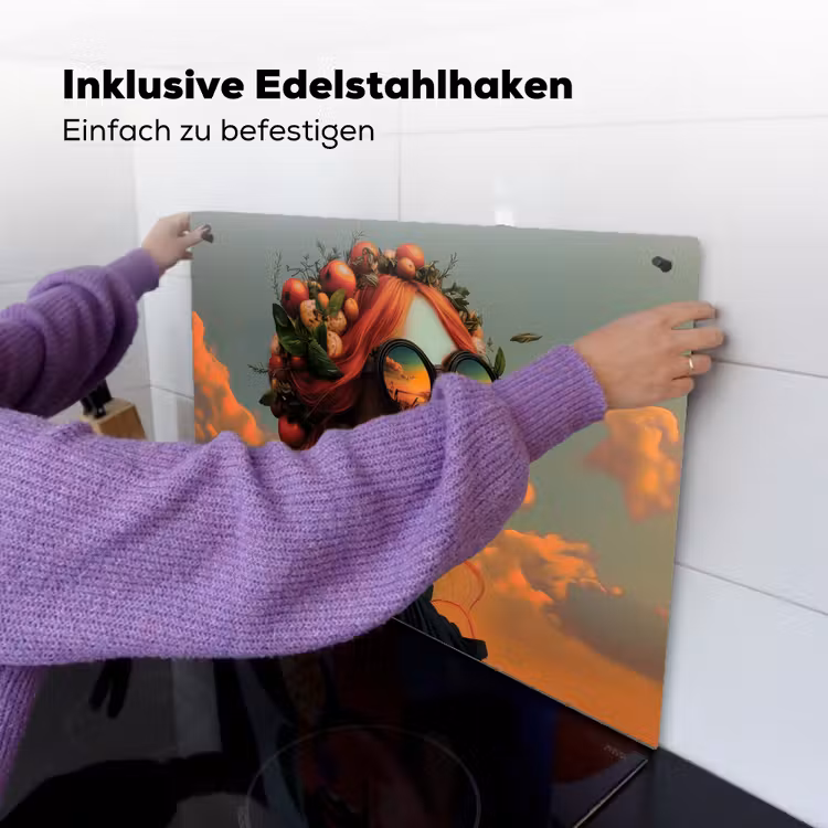 Vrouw - Kroon - Tomaat - Bascilicum - Zonnebril Inductie beschemer met haakjes klein -ky-ophangen-de