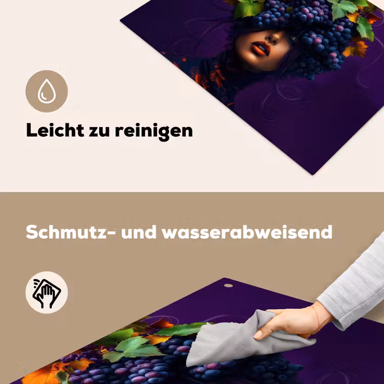 Vrouw - Paars - Druiven Inductie beschemer met haakjes klein -ky-schoon-de