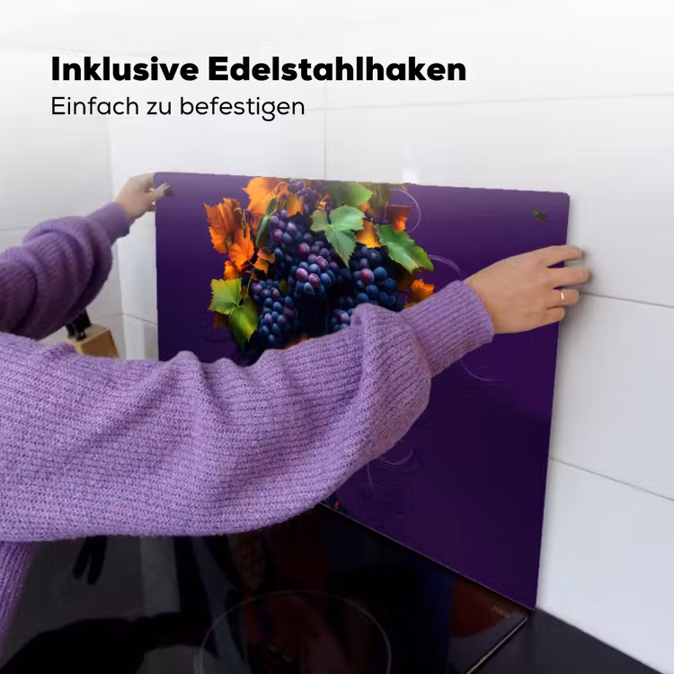 Vrouw - Paars - Druiven Inductie beschemer met haakjes klein -ky-ophangen-de