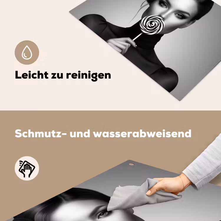 Vrouw - Lolly - Zwart Inductie beschemer met haakjes klein -ky-schoon-de