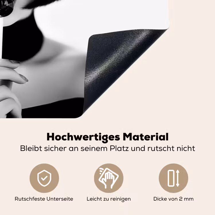 Vrouw - Lolly - Zwart - Wit Inductie beschemer met haakjes klein -ky-onderkant-de