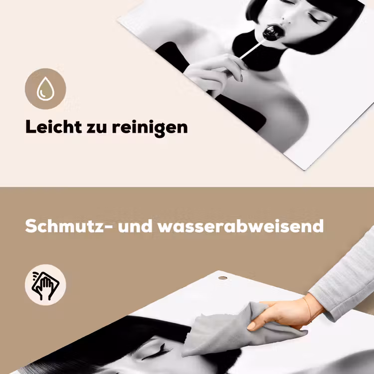 Vrouw - Lolly - Zwart - Wit Inductie beschemer met haakjes klein -ky-schoon-de