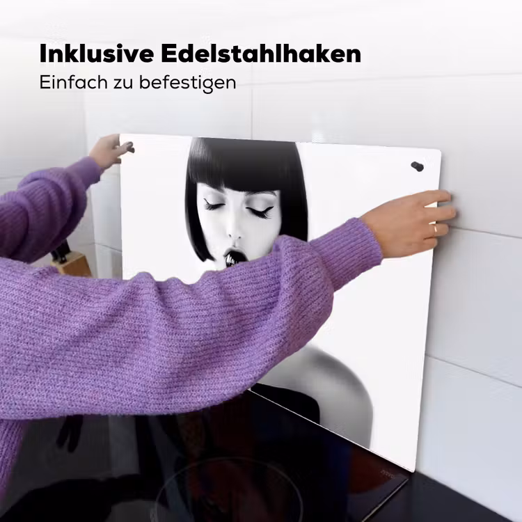 Vrouw - Lolly - Zwart - Wit Inductie beschemer met haakjes klein -ky-ophangen-de