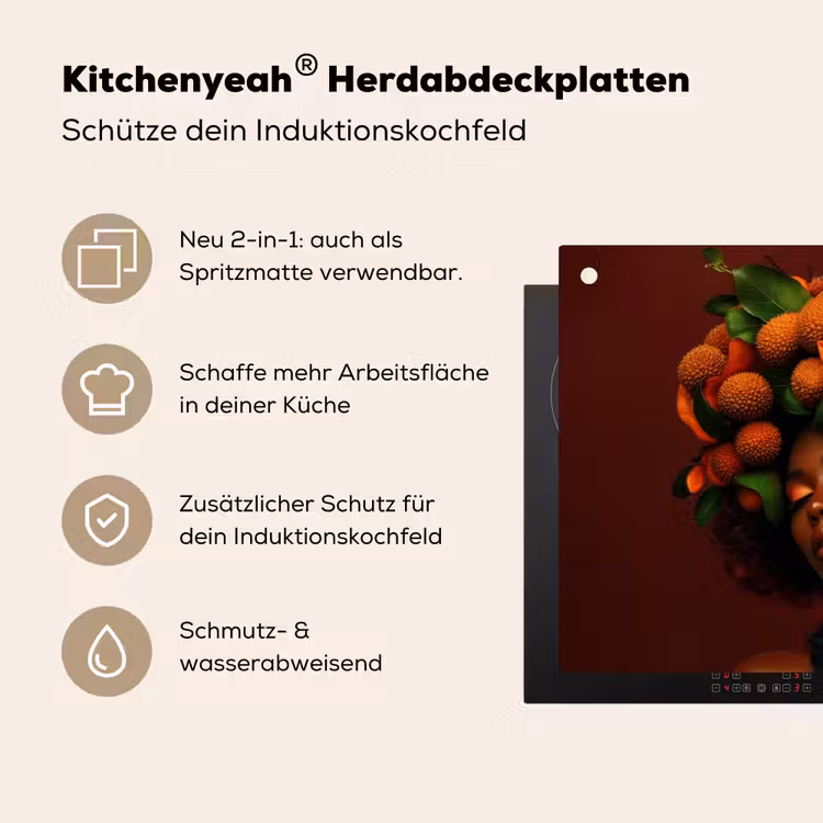 Vrouw - lychee - exotisch Inductie beschemer met haakjes klein -ky-usp-de